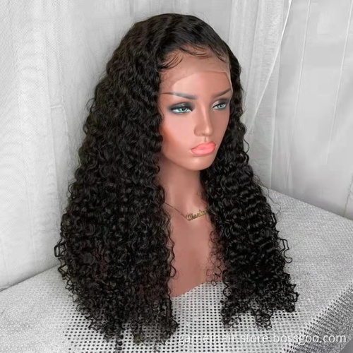 wholesale frontal custom wigs 100% human hair u part human hair wigs for black women water Wave transparent lace human hair wig